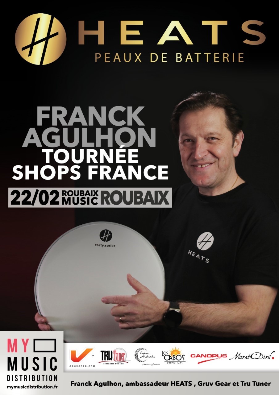 Présentation peux et cymbales Heats le 22 Février chez Roubaix Music