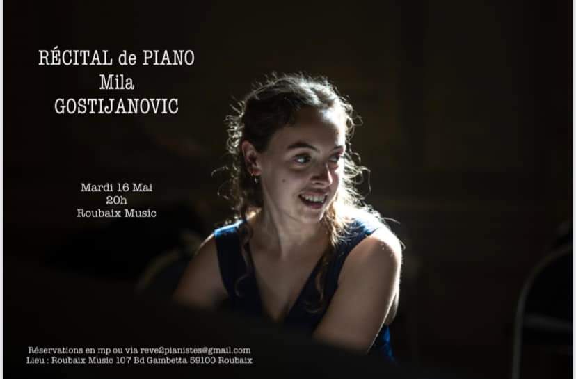 Récital de piano Mila Gostijanovic chez Roubaix Music le 16 mai 2023