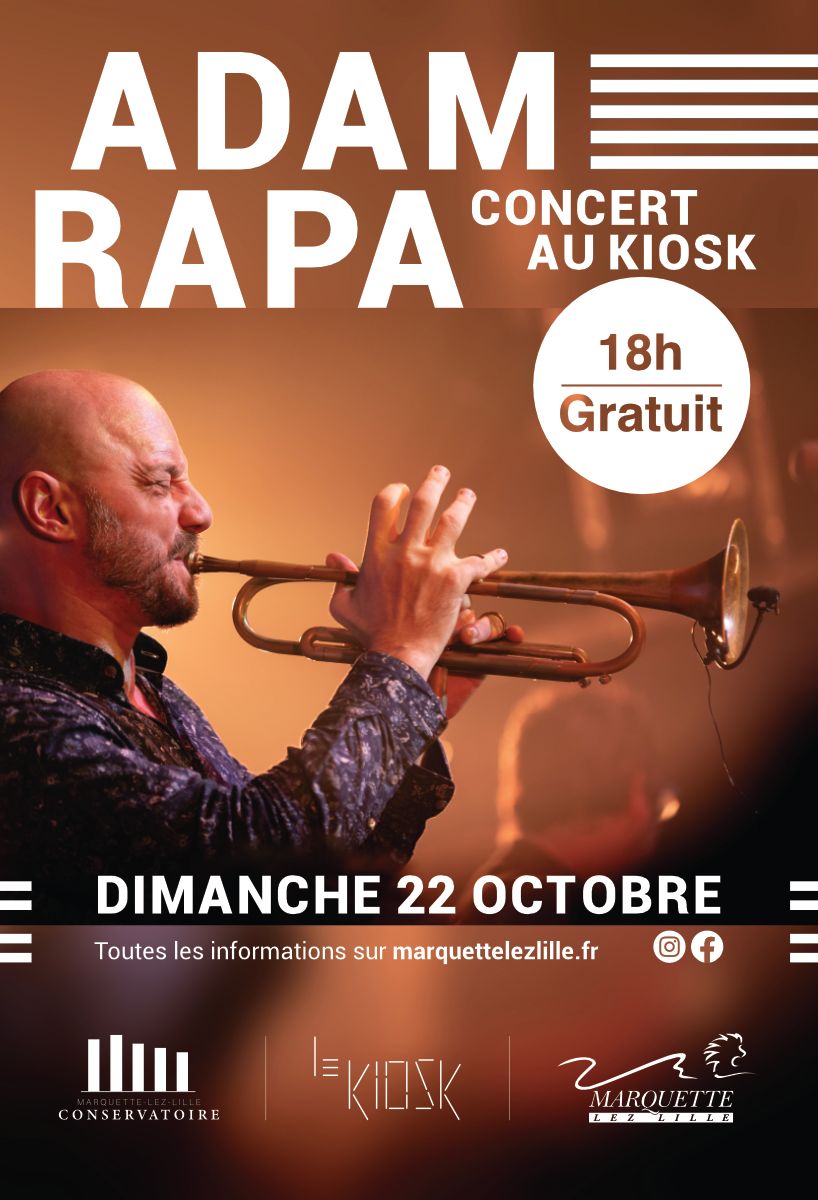 Adam RAPA concert gratuit le 22 octobre Marquette lez Lille