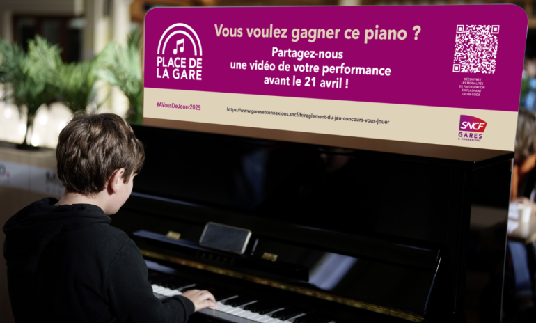 Participez au concours  » A vous de jouer » Les pianos dans les gares